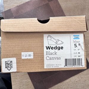 TOMS Black Canvas Wedges